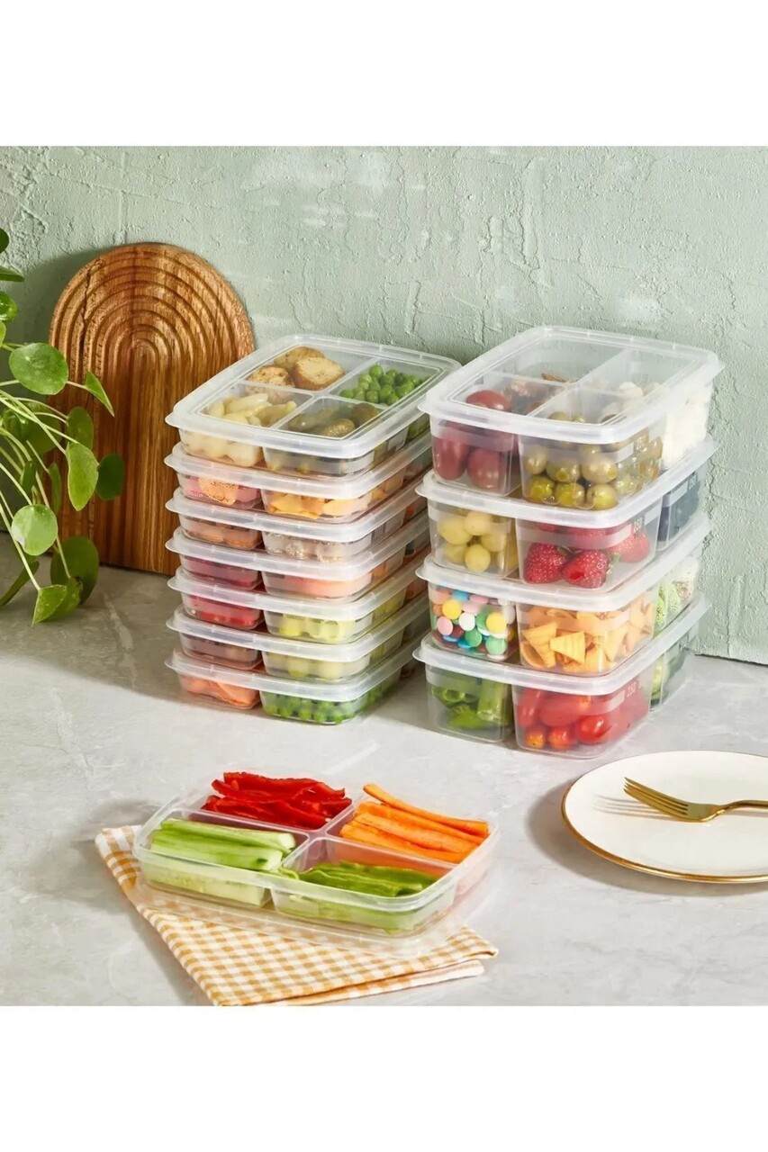 Set recipiente depozitare, Hermia, 200BYR1108, Dimensiune: 7 x 21 x 16 cm / 1000 ml (4 bucăți), Transparent - imagine 3