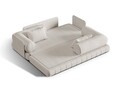 Canapea extensibila 3 locuri, Kemi, Cosmopolitan Design, 206x95x70 cm, tesatura boucle, bej deschis
