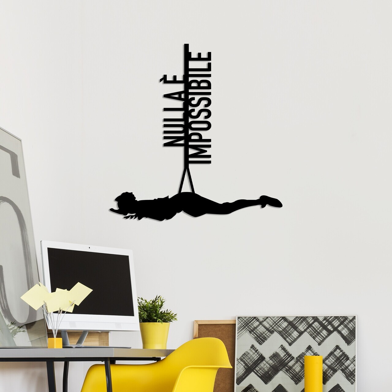 Decoratiune de perete, Nulla E Impossible 2, Dimensiuni: 55 x 56 cm, Negru — imaginea 2