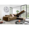 Coltar extensibil dreapta 3 locuri ELTAP, RT-20NU, Grayson, 278x205x92 cm, lemn/poliester, maro deschis