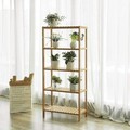Raft de depozitare multifunctional Songmics, 60x26x130 cm, bambus, maro