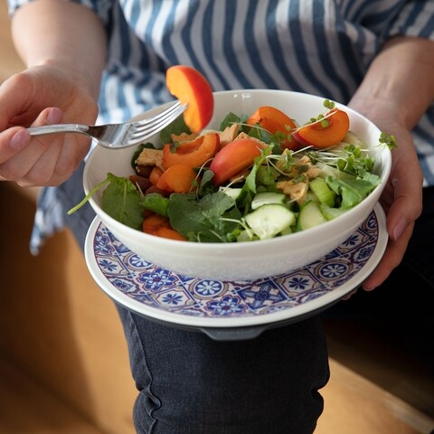 Bol cu capac pentru pranz, Villeroy & Boch, To Go Indigo Dish L, inchidere etans, 800 ml, portelan premium/silicon