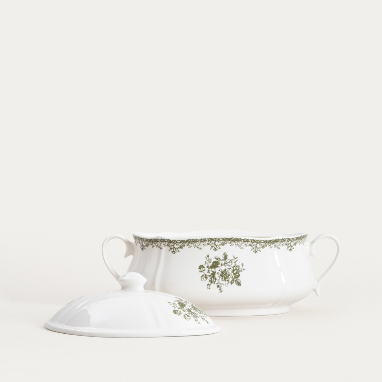 Supiera Lourry, Homla, 3 L, portelan, alb/verde - imagine 3