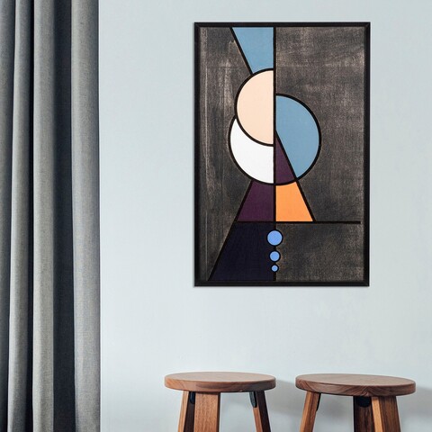 Decoratiune de perete, Geometri, Placaj, Dimensiune: 39 x 59 cm, Multicolor mezoni.ro