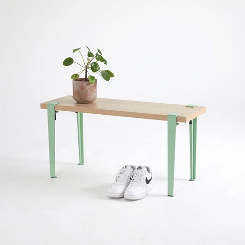 Banca, logg, khalkeus , 90x45x30 cm, lemn / verde menta