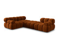 Canapea modulara 4 locuri, Bellis-51, Micadoni Home, 282x188x70 cm, catifea, teracota