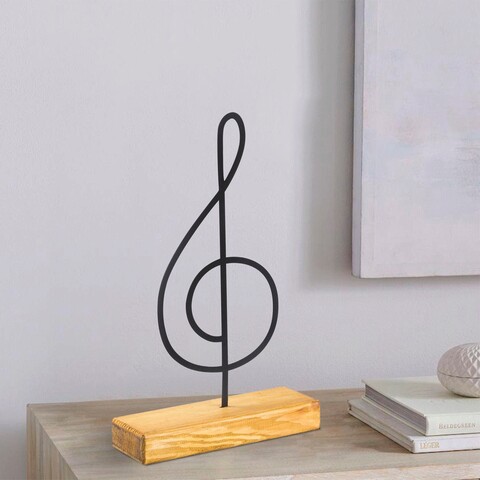 Decoratiune, Note, 20x40x4 cm, Metal, Negru