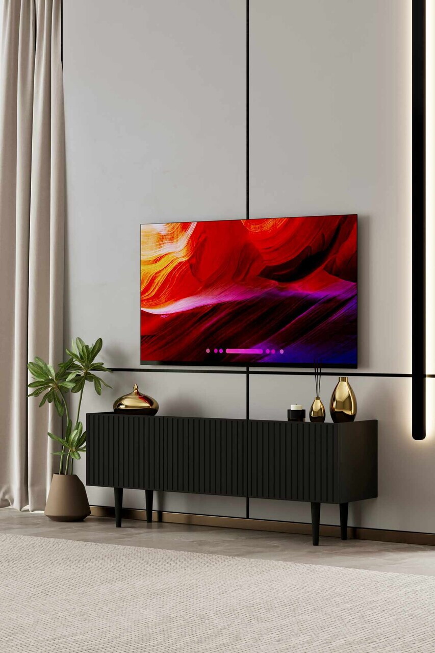 Comoda TV, Hanah Home, Capella 120, 120x50x29 cm, MDF, Negru - view 2
