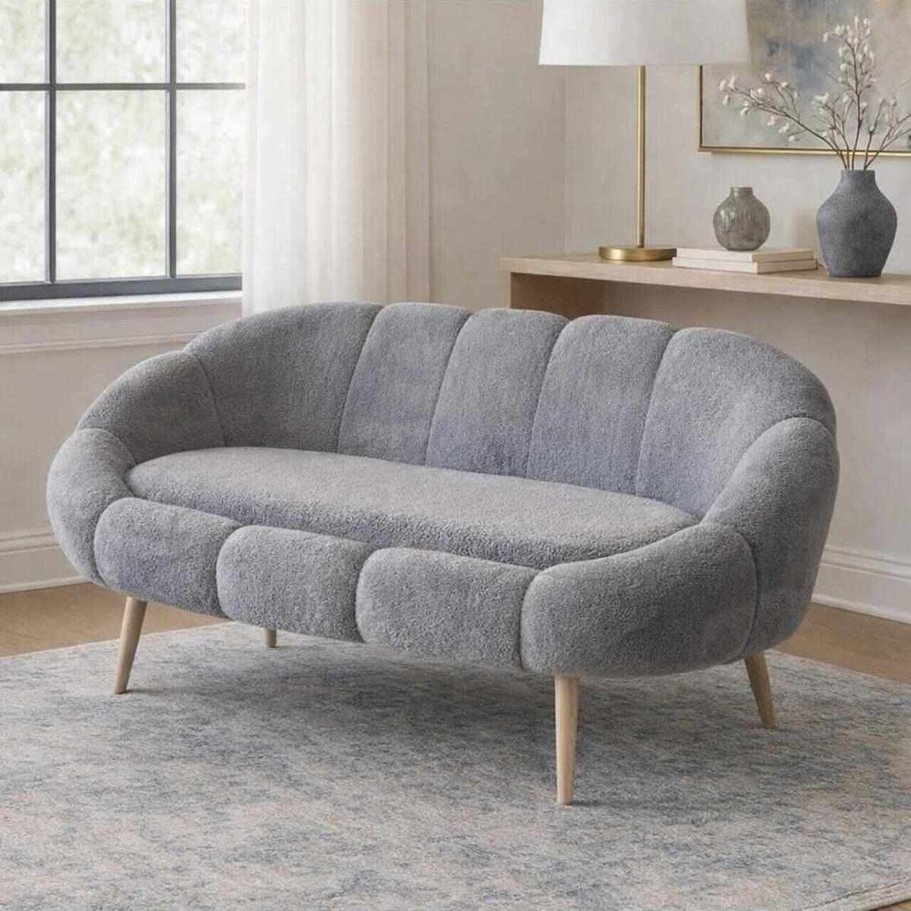 Canapea 2 locuri Atelier del Sofa 251BLS1113 PAL Gri