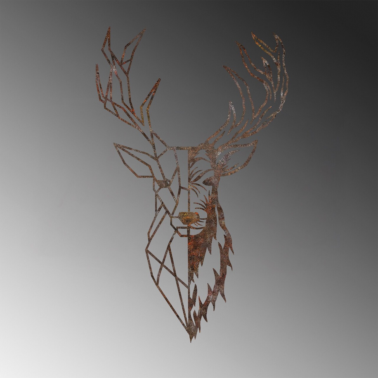 Decoratiune de perete, Rusty Deer 3, 70 x 42 cm, Maro antichizat - view 6