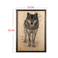Tablou decorativ, Wolf, Lemn, Lemn, Multicolor