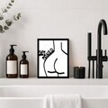 Tablou decorativ, Get Naked, Dimensiune: 20 x 25 cm, Alb/Negru