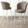 Set scaune de bar 6 piese, Charlotte, Fora, Metal, Cappuccino / Alb