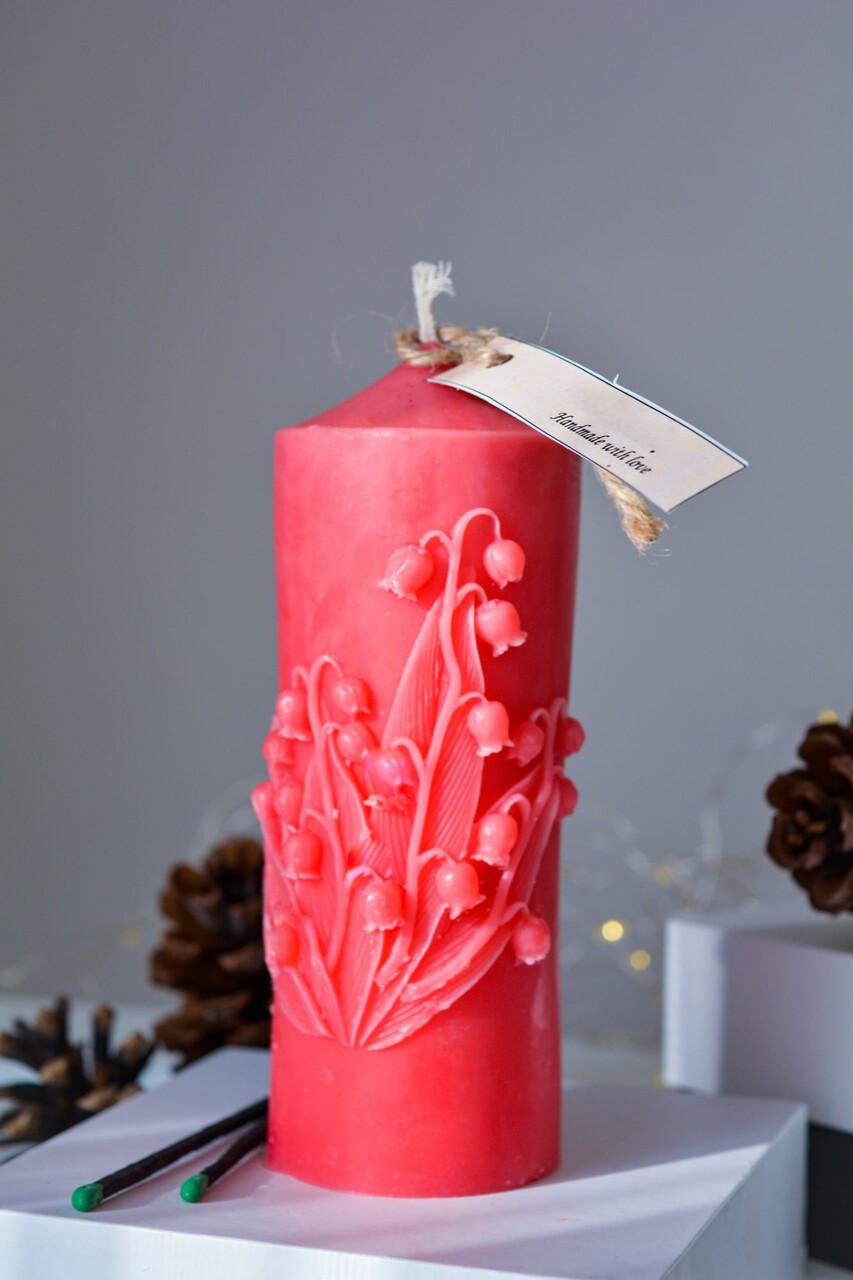 Lumanare, Ers1256, 13x7 cm, Coral - imagine 4