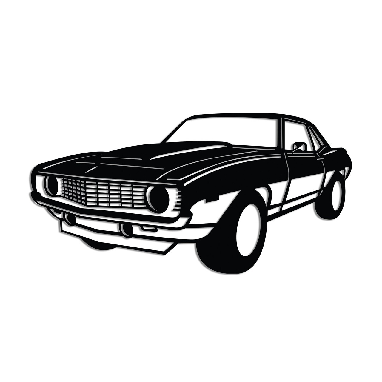 Decoratiune de perete, Chevy Camaro Yenko, Dimensiune: 60 x 30 cm , Negru — imaginea 5