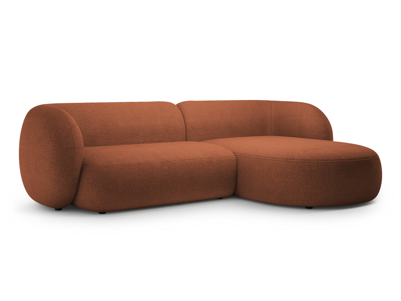 Coltar dreapta 3 locuri, Kate, Micadoni, 285x176x76 cm, tesatura boucle, teracota - 2 | YEO