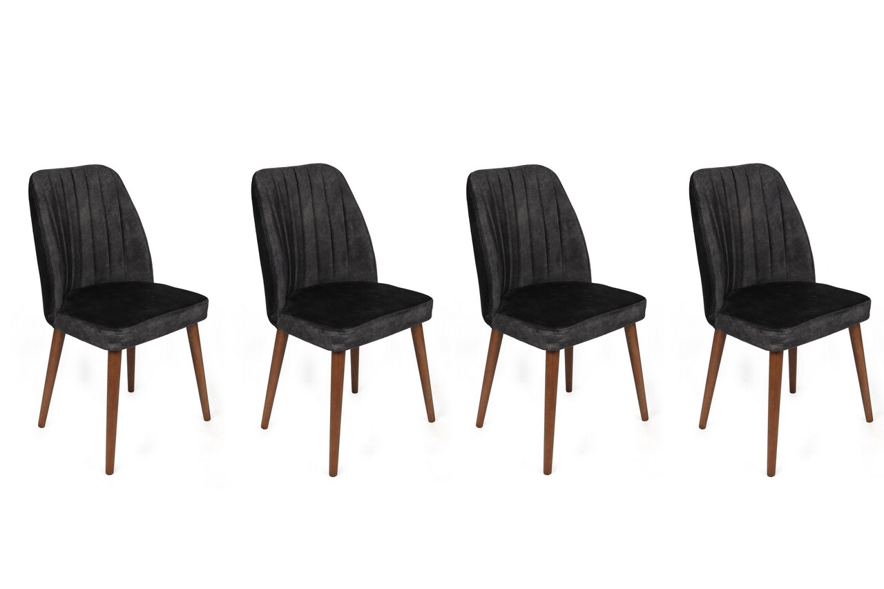 Set de scaune, Nmobb, Alfa-467 V4, Metal , Antracit / Nuc