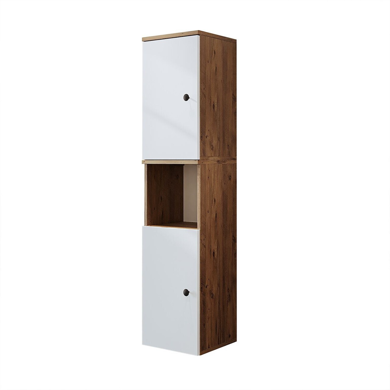 Dulap de baie, Hanah Home, 2465, 35x150x30 cm, MDF, Pin Atlantic / Alb — imaginea 5
