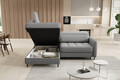 Coltar extensibil stanga 3 locuri ELTAP, LT-03MAN, Barea, 208x160x100 cm, lemn/poliester, gri