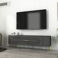 Comoda TV, Olivia, Retrol3, Antracit / Aur