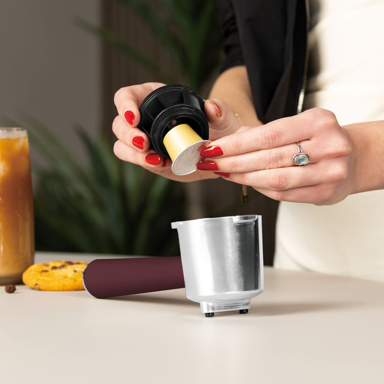 Espressor 3 in 1 Berlinger Haus, Leonardo Nordic, 950W, 23x26.5x30.5 cm, inox, visiniu mat/natur - imagine 10