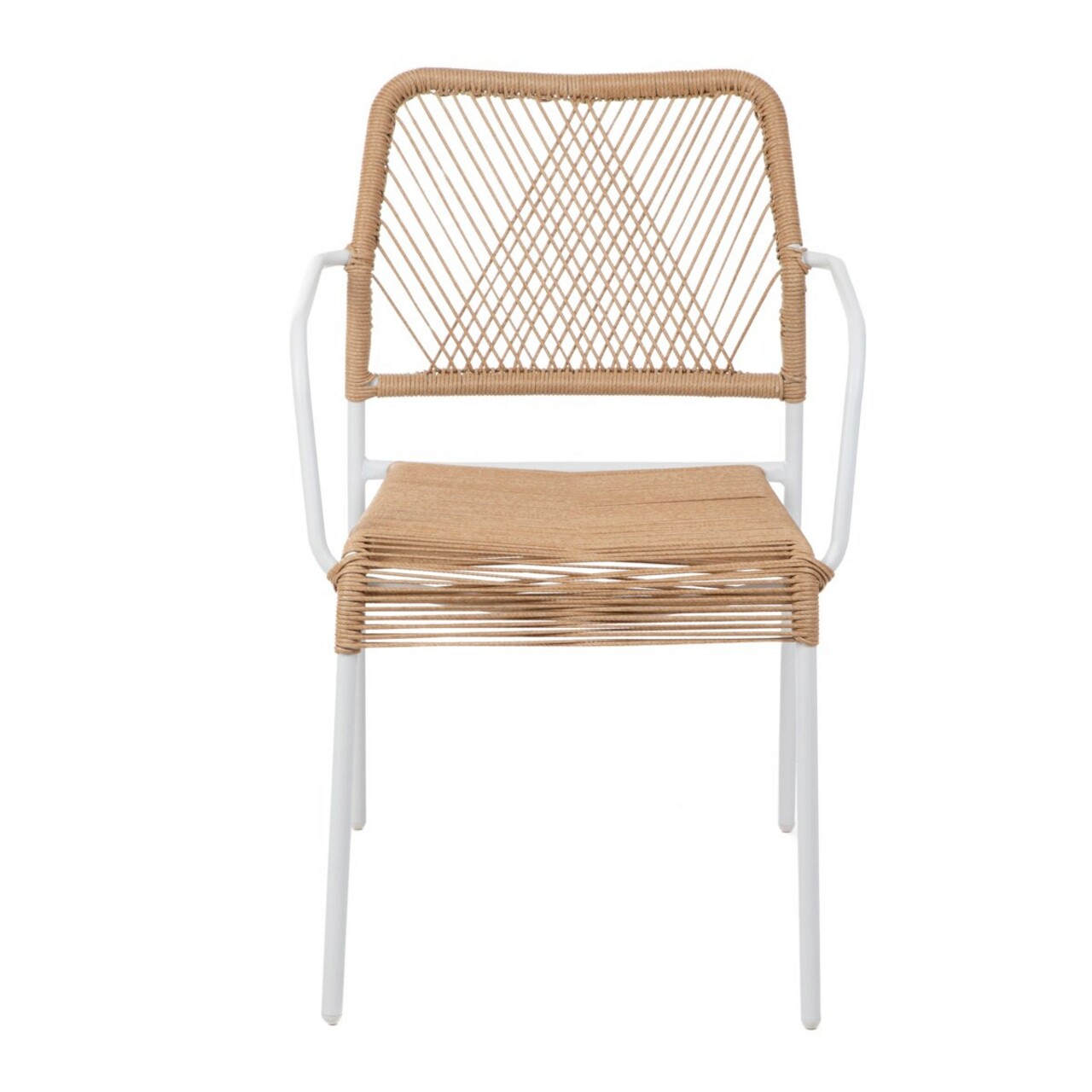 Scaun Sobreme, Homla, 54x63x78 cm, metal/poliuretan, alb/bej - 1 | YEO