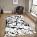 Covor, Safari, 150x230 cm, Poliester, Alb/Negru