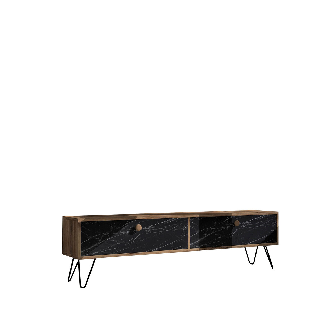 Comoda TV, Hanah Home, Side, 160x45x29.6 cm, Pin Atlantic / Negru - view 4