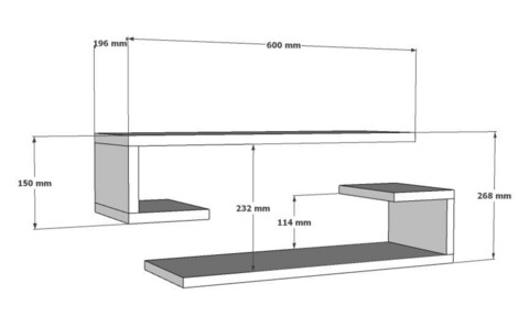 Raft de perete, Asse Home, Eldo, 60x15x19.6 cm, PAL , Maro
