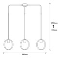 Candelabru Opviq, Halka - 6241, 20x84x130 cm, 3 x E27, 100 W, negru/auriu