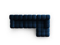 Coltar modular dreapta 4 locuri, Bellis-51, Micadoni Home, 282x155x70 cm, catifea, albastru regal
