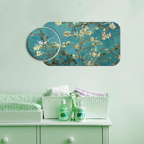Set ceas si tablou decorativ, yms-01, mdf , dimensiune: 68 x 32 cm, multicolor