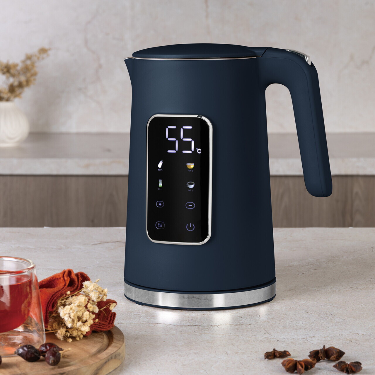 Ceainic electric digital Berlinger Haus, Deep Sea, 1.7 L, plastic/inox, albastru mat - imagine 2