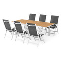 Set masa + 6 scaune Calobra, 180/240x100x74 cm, aluminiu, multicolor