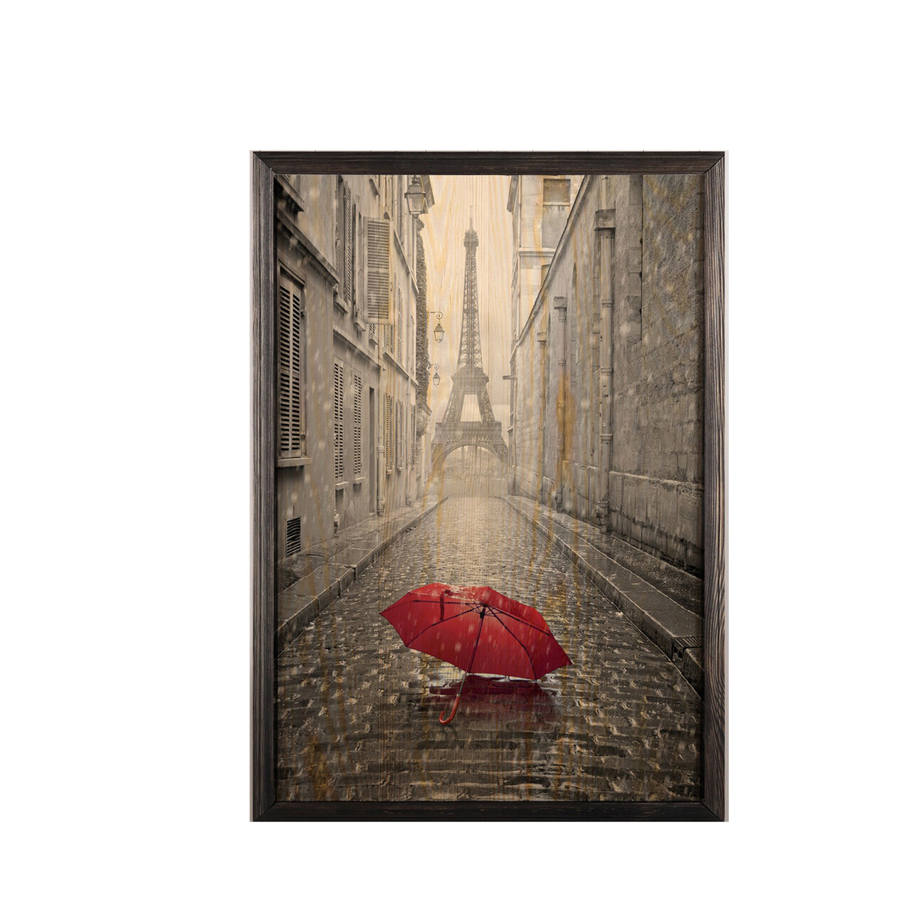 Tablou decorativ, Red Umbrella 2 XL, Lemn, Lemn, Multicolor - 1 | YEO