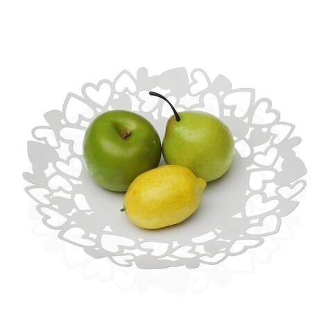 Cos pentru fructe Kamira, Versa, 29 x 29 x 4.5 cm, otel, alb