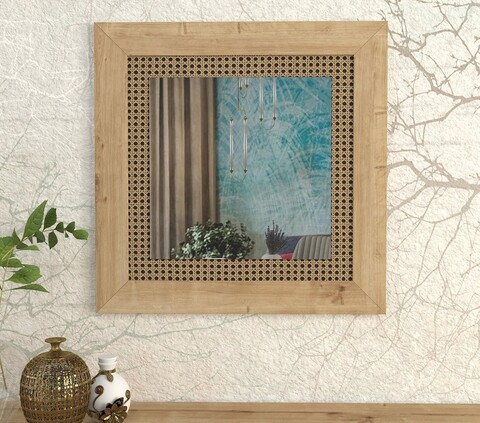 Oglinda decorativa, Tera Home, Madura, 72x72cm, PAL, Stejar