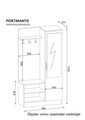 Cuier cu oglinda si pantofar, Furny Home, Dafne, 90 x 170 x 37.1 cm, pal melaminat, alb