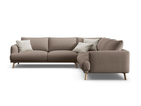 Coltar simetric 5 locuri, Naomi, Micadoni Home, 280x280x75 cm, tesatura structurata, cappuccino