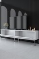 Comoda TV, Bexley, Lord, 180x47x30 cm, PAL, Alb / Argintiu