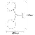 Lampa de perete Opviq Damar, 28x44 cm, 2 x E27, 40 W, alb/negru