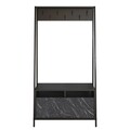Cuier cu pantofar, Decorotika, Devin, 94 x 180 x 35.3 cm, pal melaminat, negru