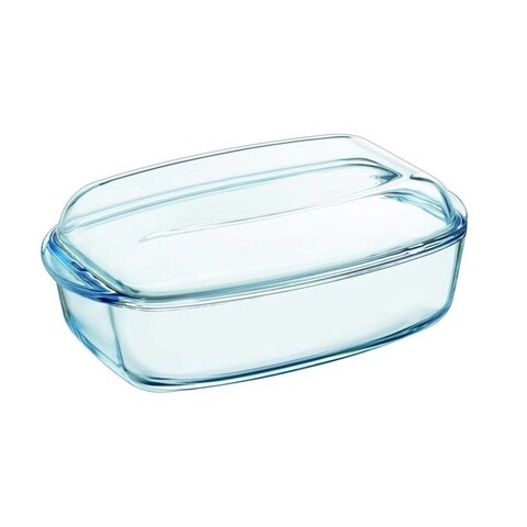 Vas dreptunghiular cu capac, Pyrex Essentials, 3 + 1.5 L, sticla borosilicata
