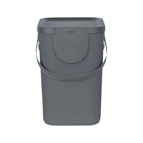Cos de gunoi pentru colectare selectiva Albula, Rotho, 25 L, plastic, antracit