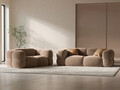 Canapea 2 locuri, Loretto, Cosmopolitan Design, 180x100x68 cm, catifea, bej inchis