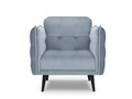 Fotoliu, Canna, Mazzini Sofas, 90x100x88 cm, catifea, albastru deschis
