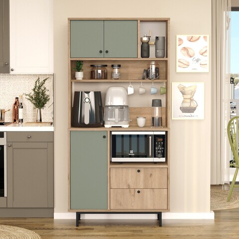 Dulap multifunctional, Locelso, RE4-SY, Stejar / Verde