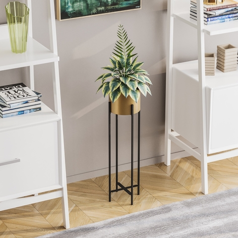 Ghiveci, GED-025-A, 23x78x23 cm, Metal, Negru