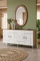 Consola, Hanah Home, Ilay 150, 150x75x32 cm, Stejar Safir / Alb / Argintiu