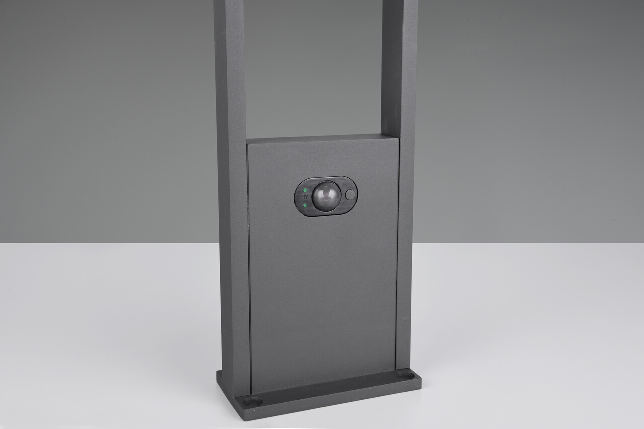 Lampadar de exterior cu senzor Malawi, TRIO, 15.5x61 cm, 5W, 1x SMD, aluminiu, antracit